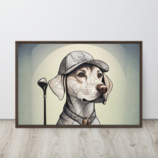 Framed canvas-Labrador Retriever Golfer V22