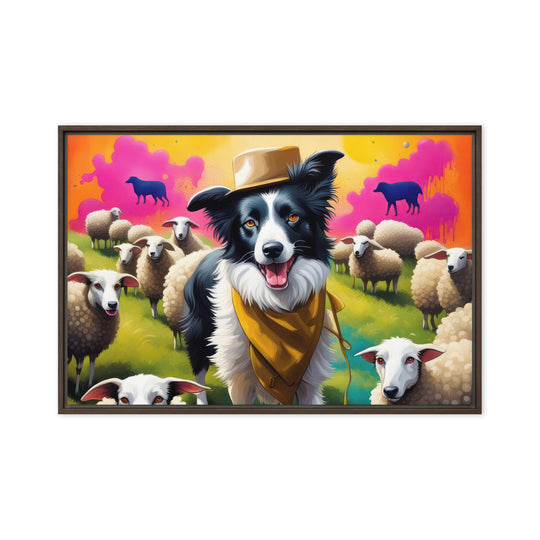 Australian Shepherd- Framed canvas v2