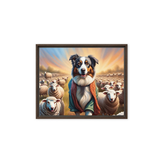 Australian Shepherd- Framed canvas