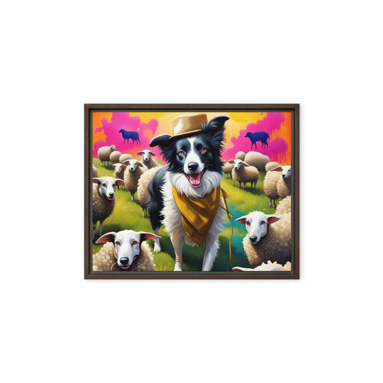 Australian Shepherd- Framed canvas v2