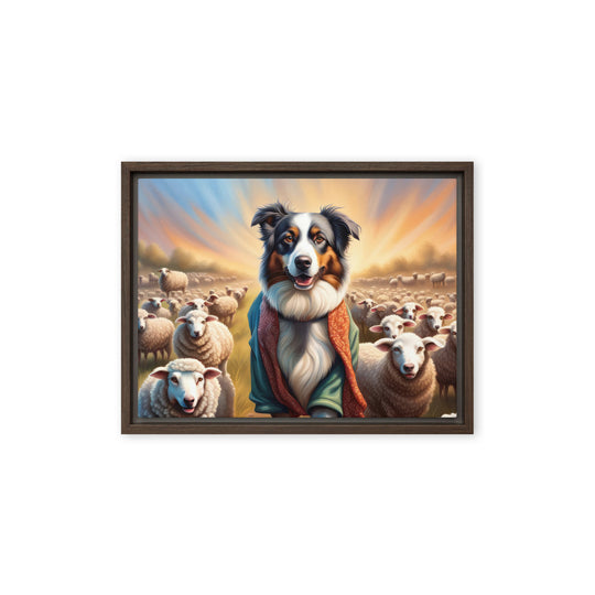 Australian Shepherd- Framed canvas