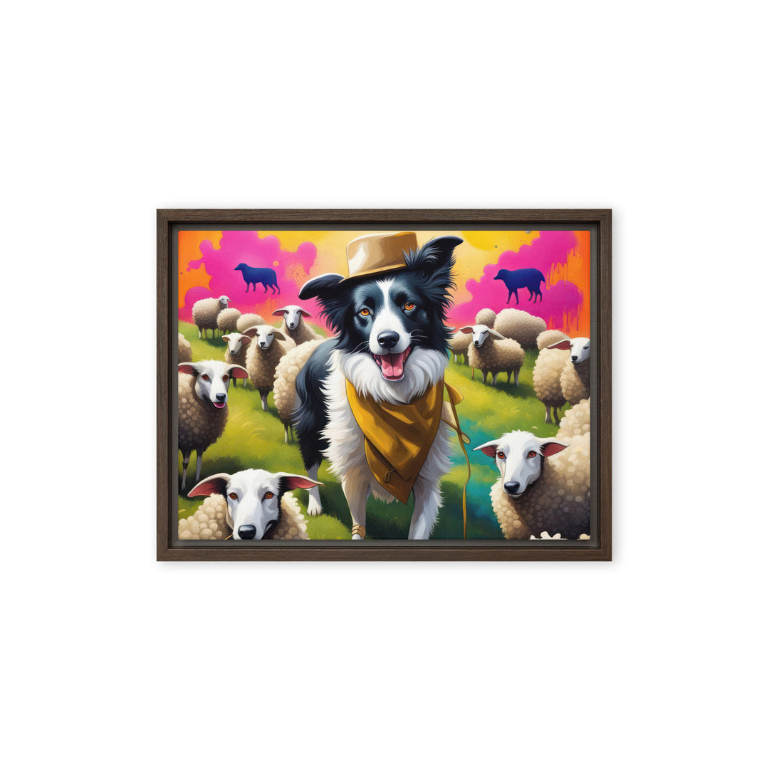 Australian Shepherd- Framed canvas v2