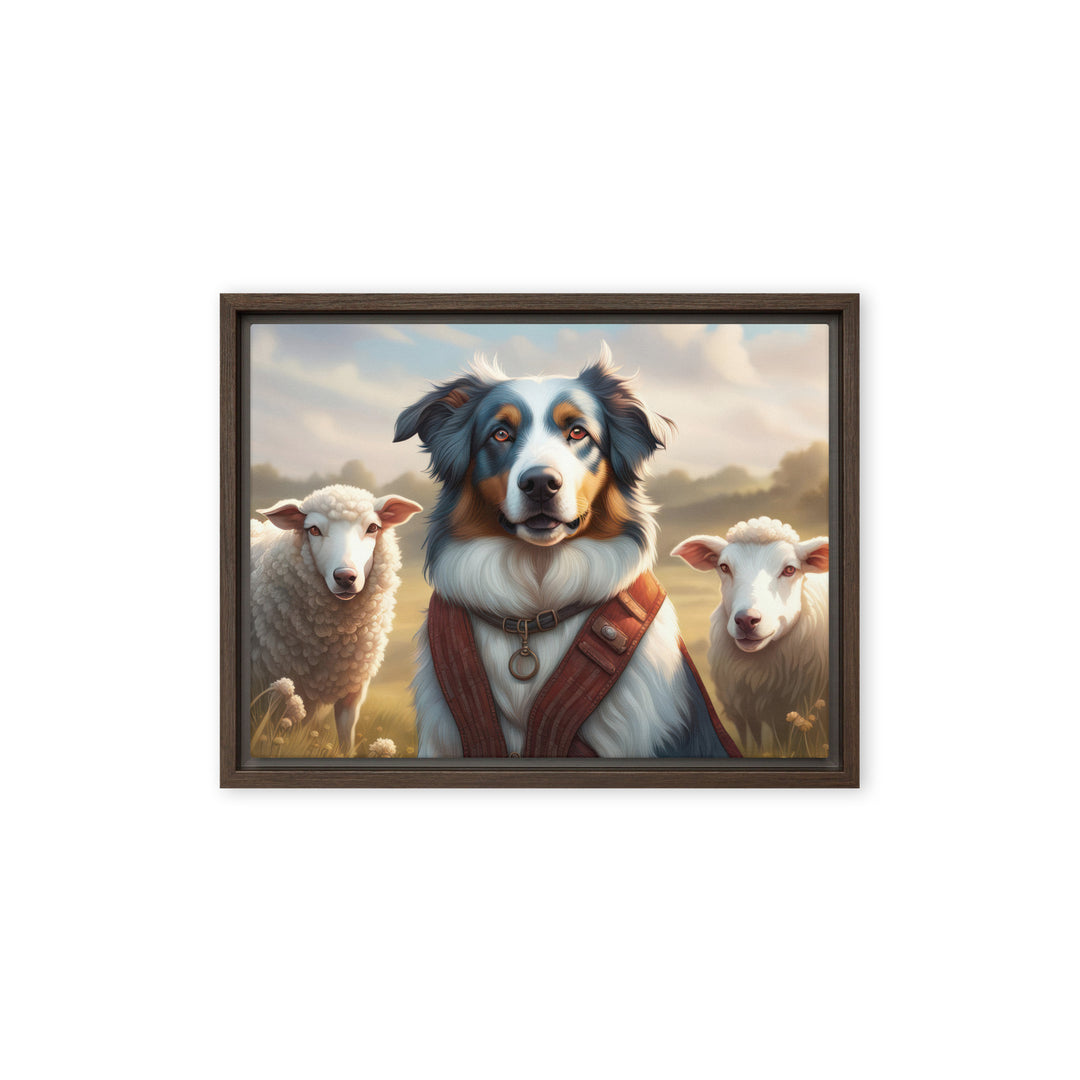 Australian Shepherd- Framed canvas v4