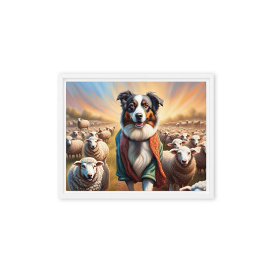 Australian Shepherd- Framed canvas