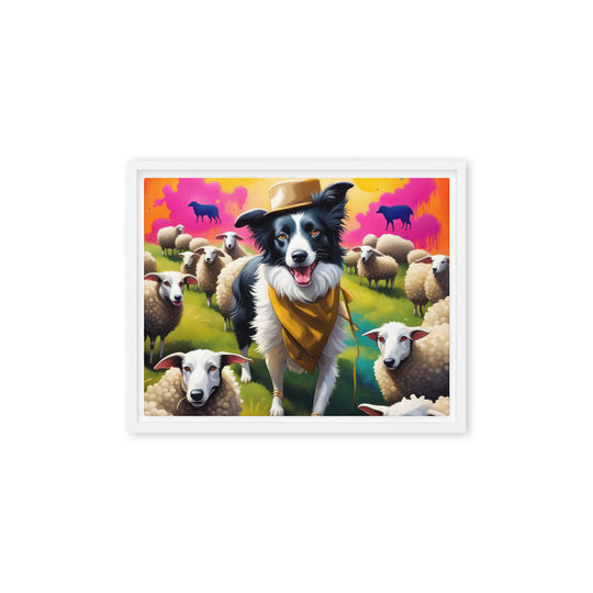 Australian Shepherd- Framed canvas v2