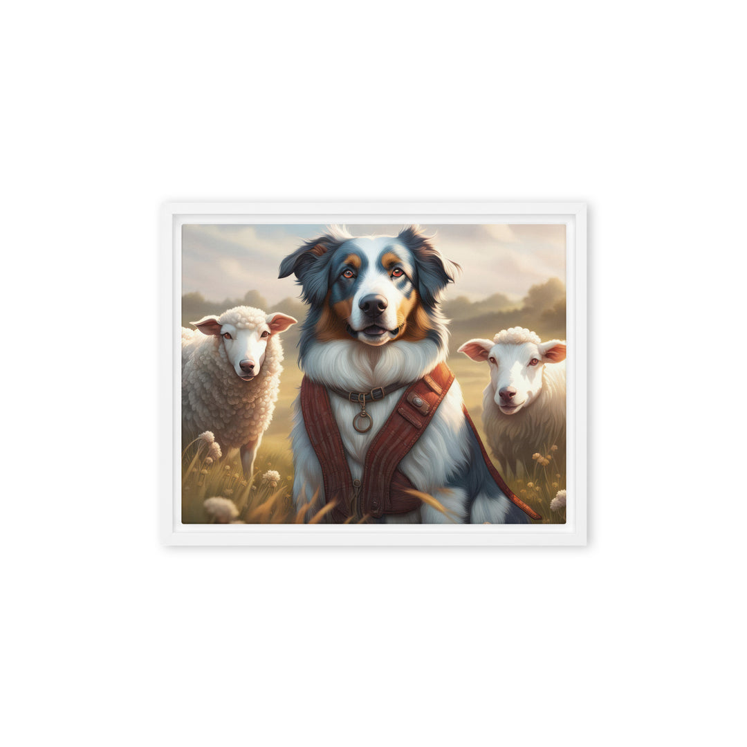 Australian Shepherd- Framed canvas v4