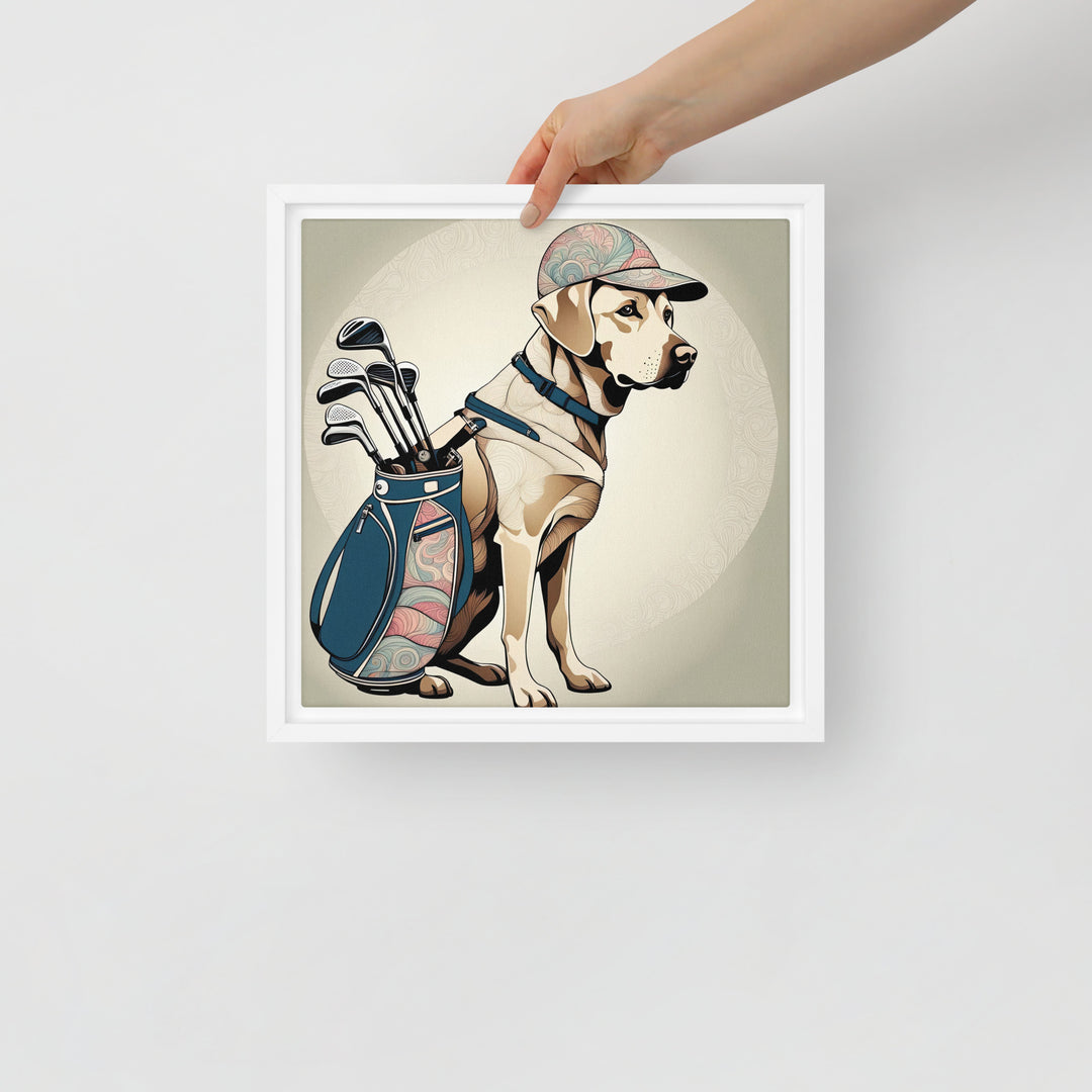 Framed canvas-Labrador Retriever Golfer