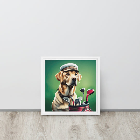 Framed canvas-Labrador Retriever Golfer V3