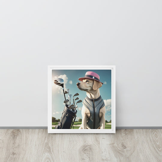 Framed canvas-Labrador Retriever Golfer V4