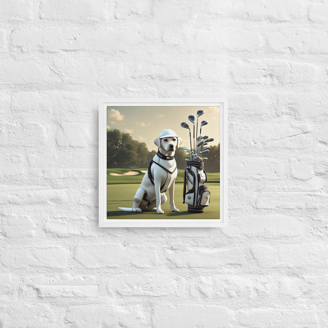 Framed canvas-Labrador Retriever Golfer V6