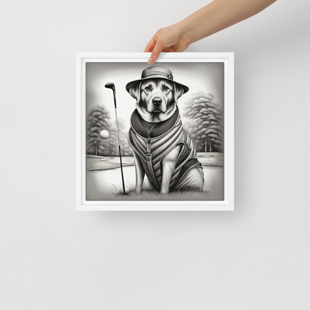 Framed canvas-Labrador Retriever Golfer V7