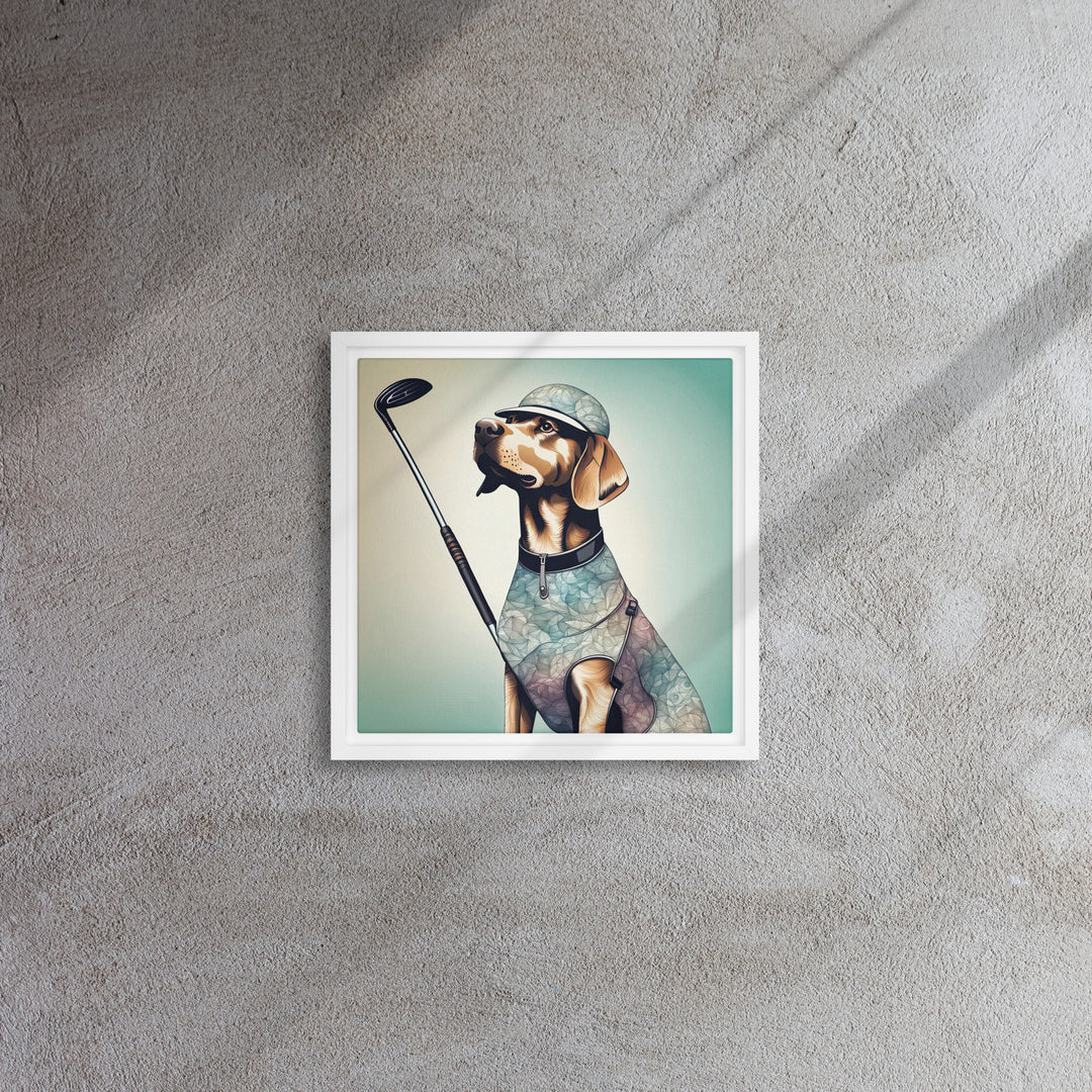 Framed canvas-Labrador Retriever Golfer V8