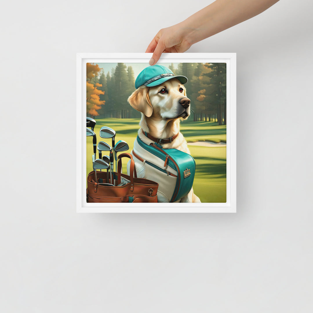 Framed canvas-Labrador Retriever Golfer V10