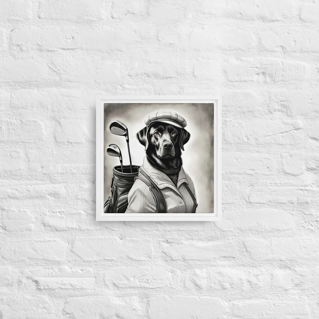 Framed canvas-Labrador Retriever Golfer V11