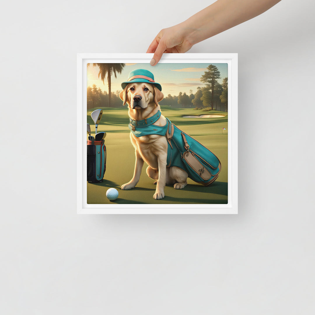 Framed canvas-Labrador Retriever Golfer V12