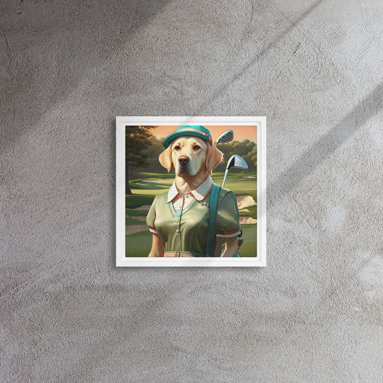 Framed canvas-Labrador Retriever Golfer V14