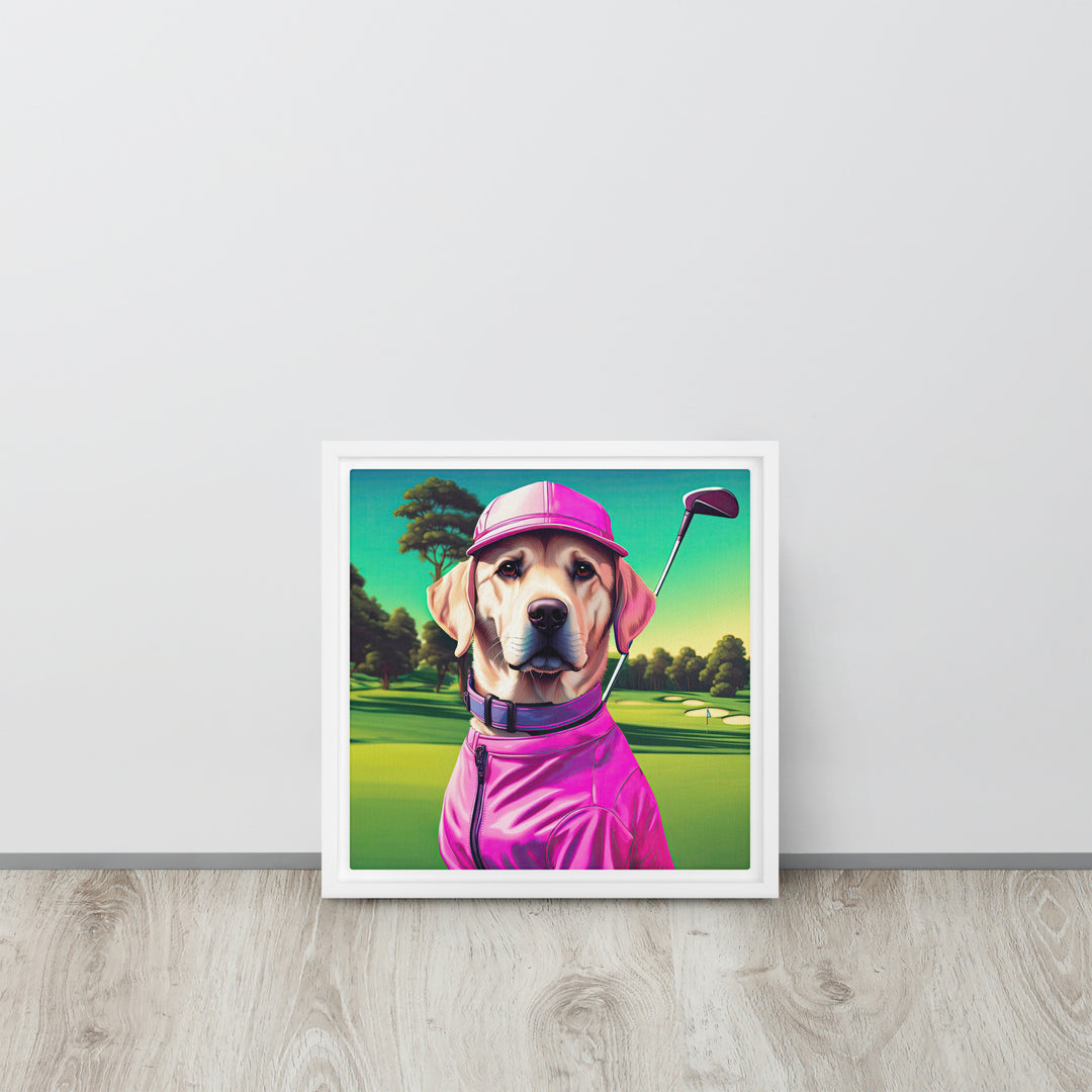 Framed canvas-Labrador Retriever Golfer V16