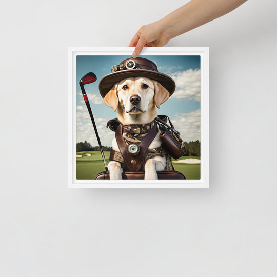 Framed canvas-Labrador Retriever Golfer V20