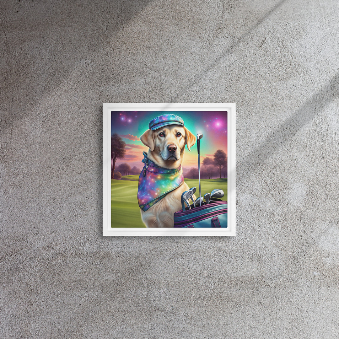 Framed canvas-Labrador Retriever Golfer V21