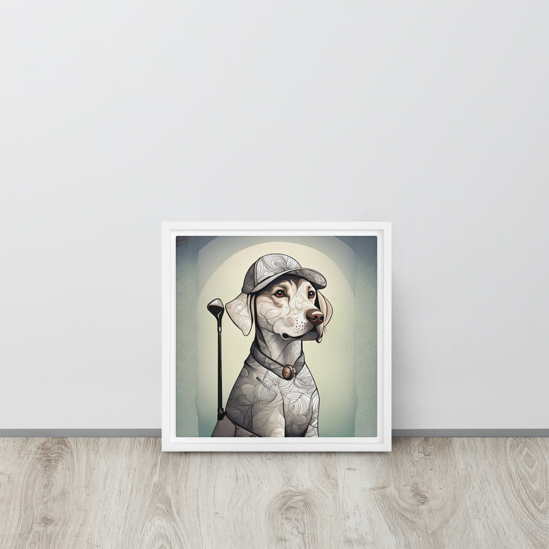 Framed canvas-Labrador Retriever Golfer V22