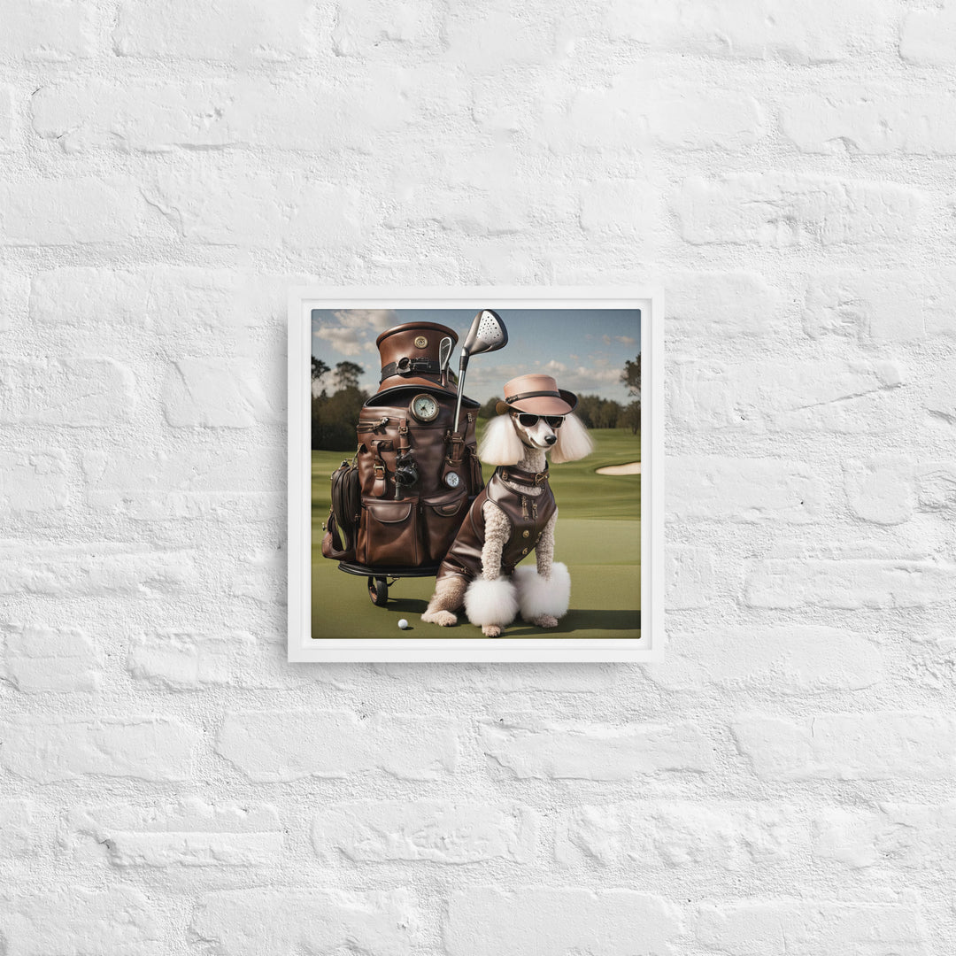 Poodle Golfer- Framed canvas v3