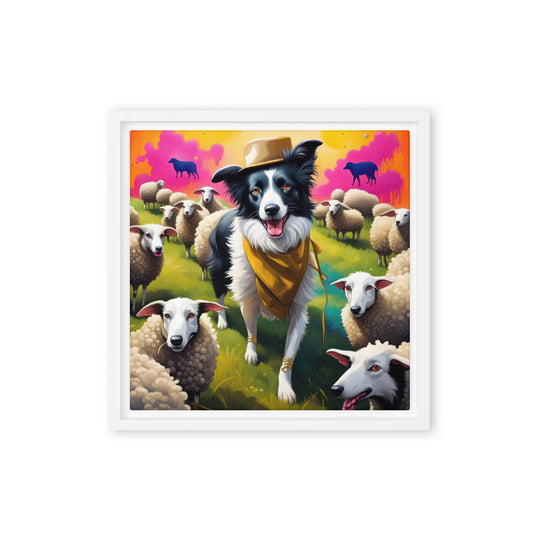 Australian Shepherd- Framed canvas v2