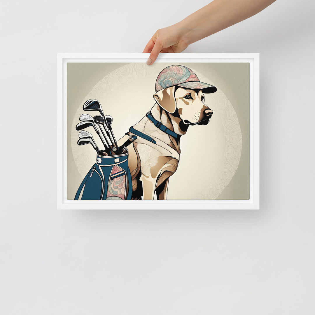 Framed canvas-Labrador Retriever Golfer