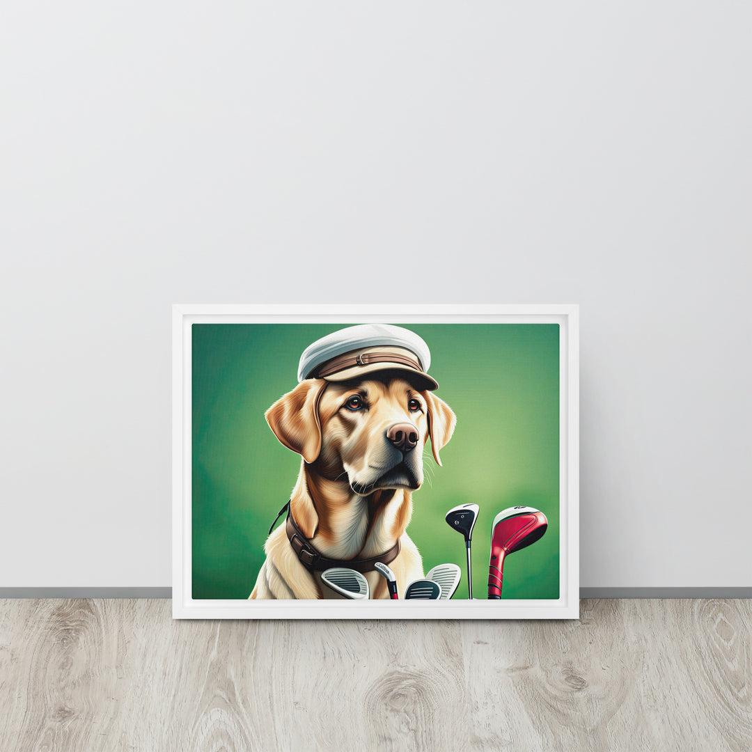 Framed canvas-Labrador Retriever Golfer V3