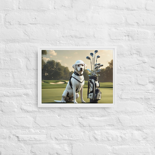 Framed canvas-Labrador Retriever Golfer V6