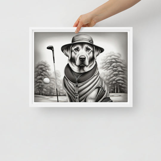 Framed canvas-Labrador Retriever Golfer V7