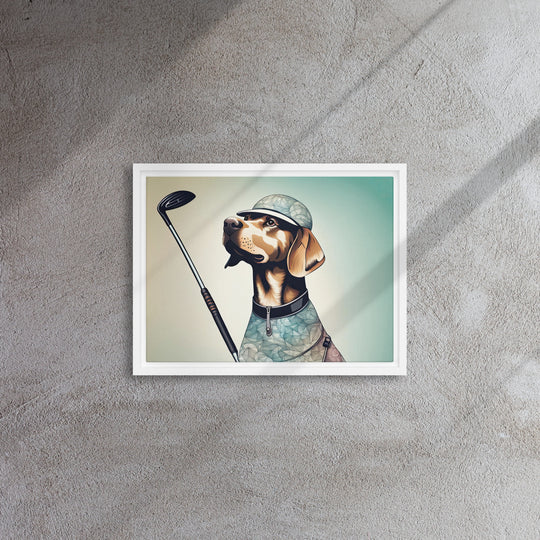 Framed canvas-Labrador Retriever Golfer V8