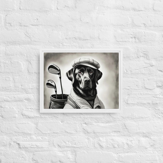 Framed canvas-Labrador Retriever Golfer V11