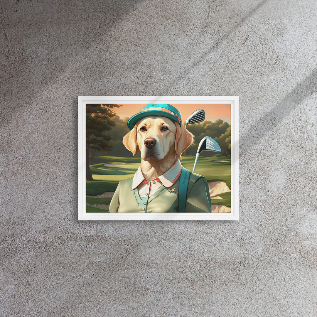 Framed canvas-Labrador Retriever Golfer V14