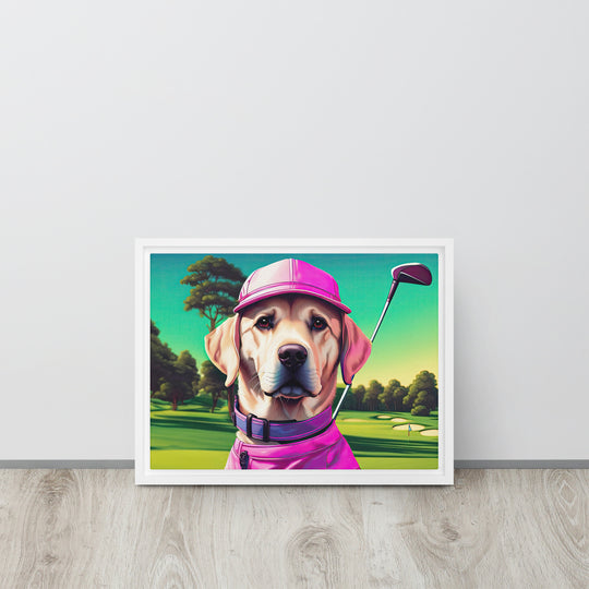 Framed canvas-Labrador Retriever Golfer V16