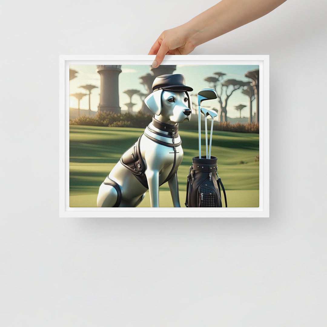 Framed canvas-Labrador Retriever Golfer V18