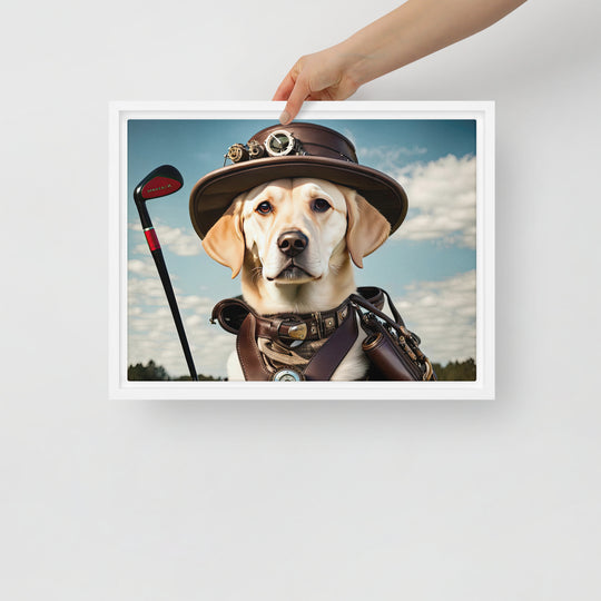 Framed canvas-Labrador Retriever Golfer V20