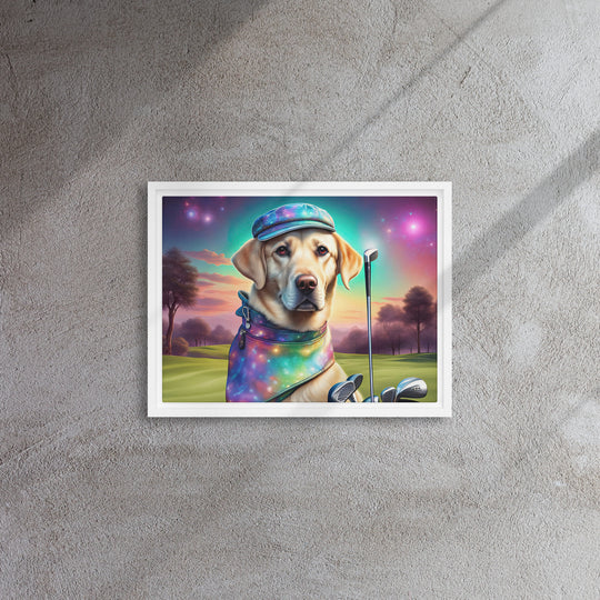 Framed canvas-Labrador Retriever Golfer V21