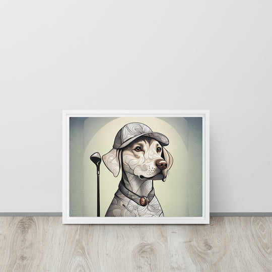 Framed canvas-Labrador Retriever Golfer V22