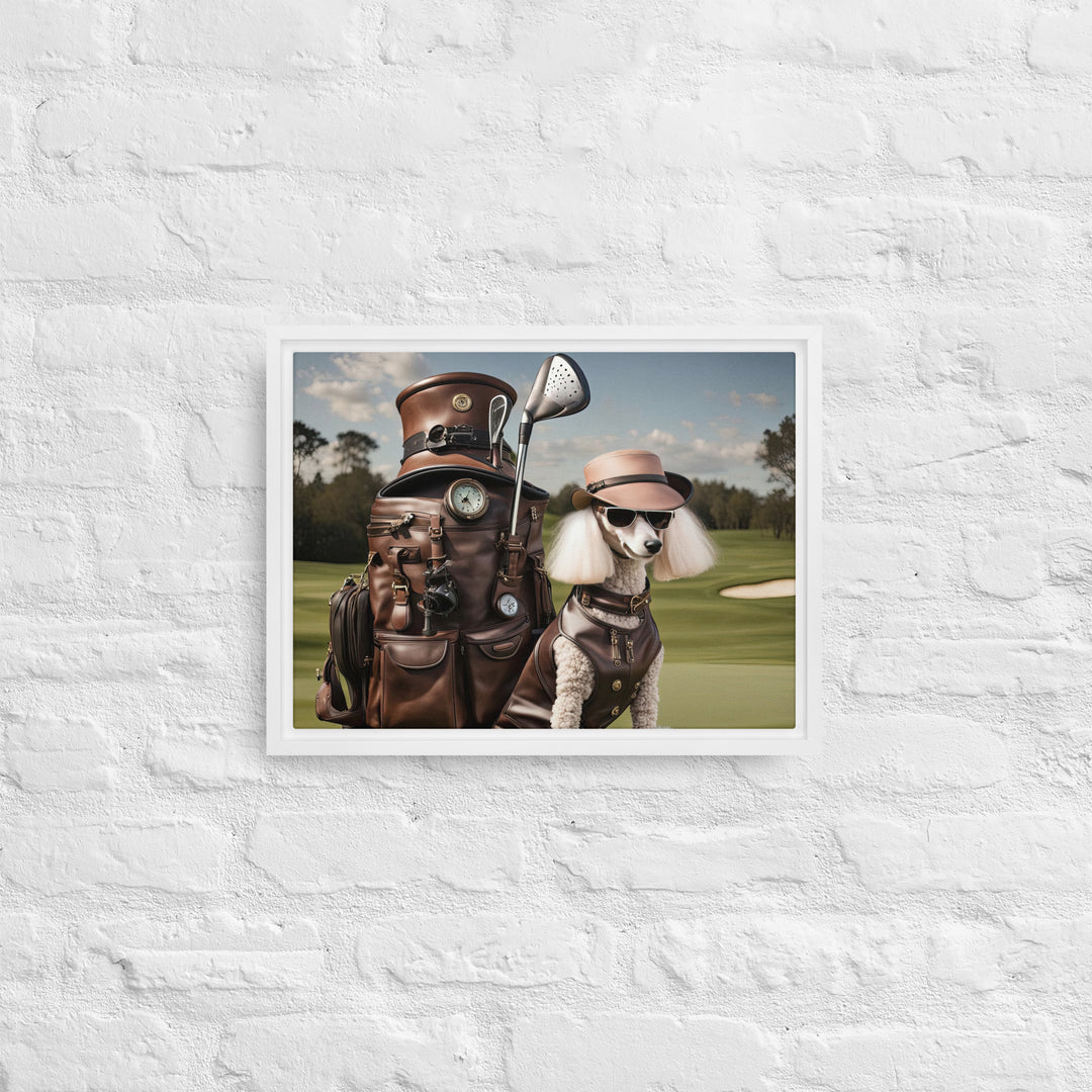 Poodle Golfer- Framed canvas v3