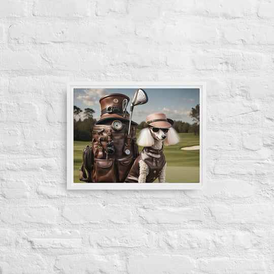 Poodle Golfer- Framed canvas v3