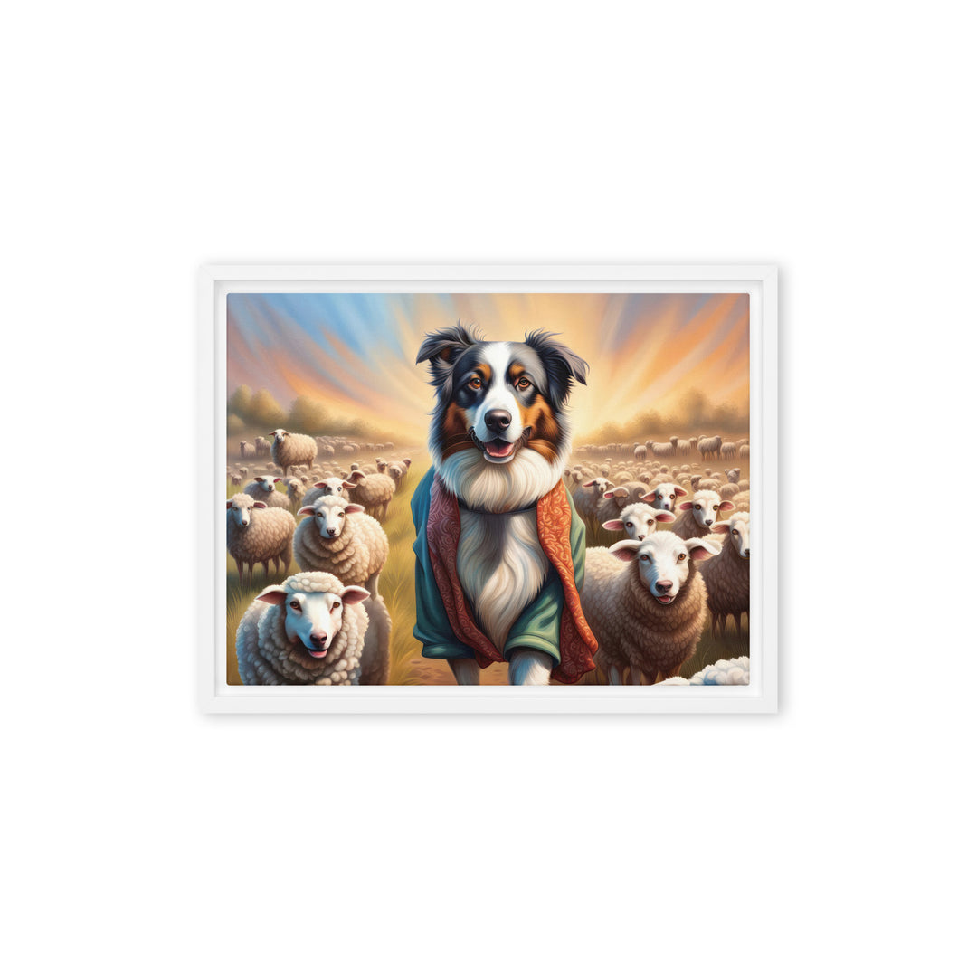 Australian Shepherd- Framed canvas