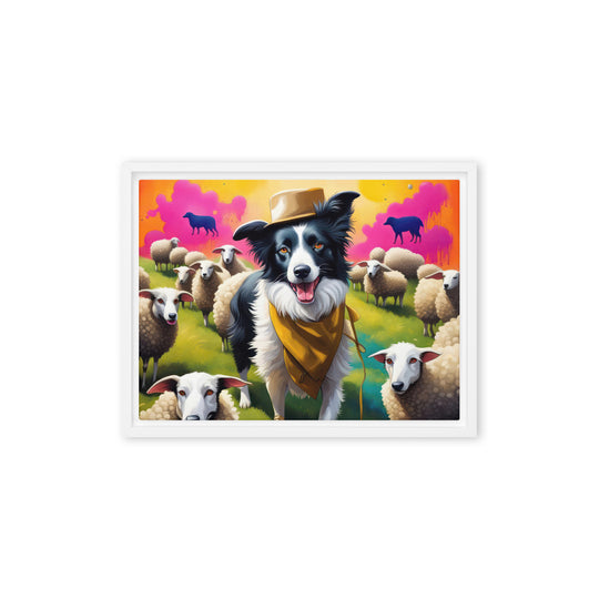 Australian Shepherd- Framed canvas v2