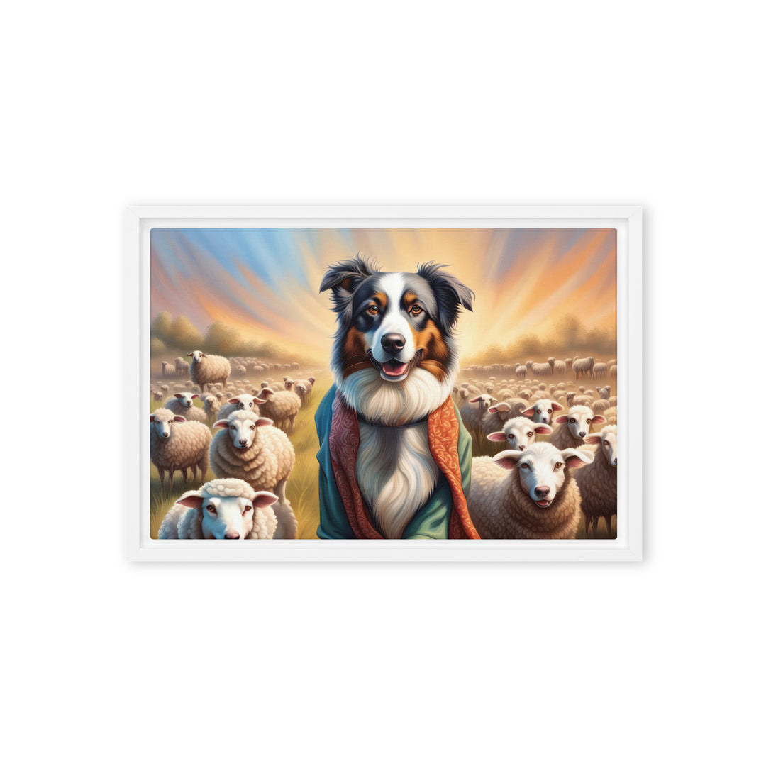 Australian Shepherd- Framed canvas