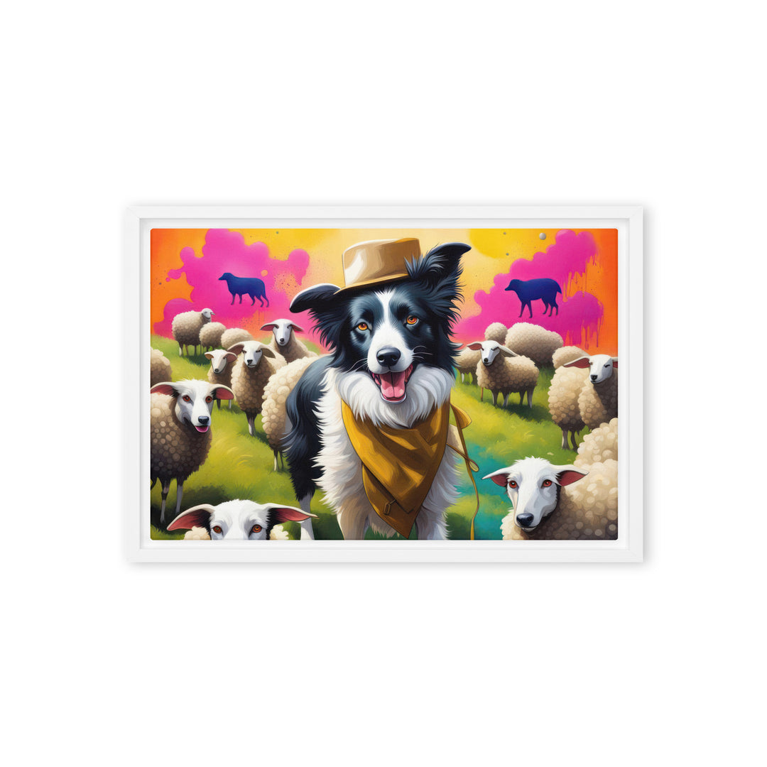 Australian Shepherd- Framed canvas v2