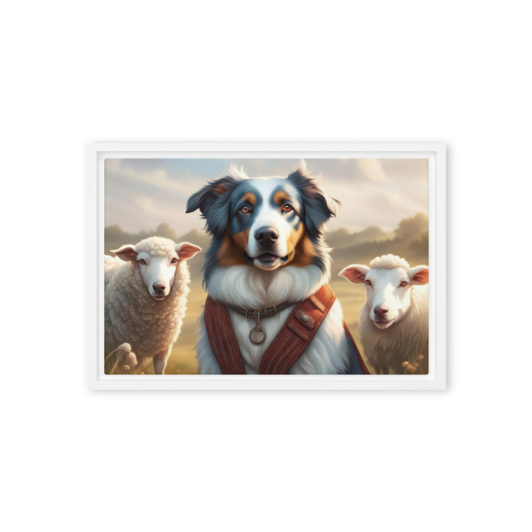 Australian Shepherd- Framed canvas v4