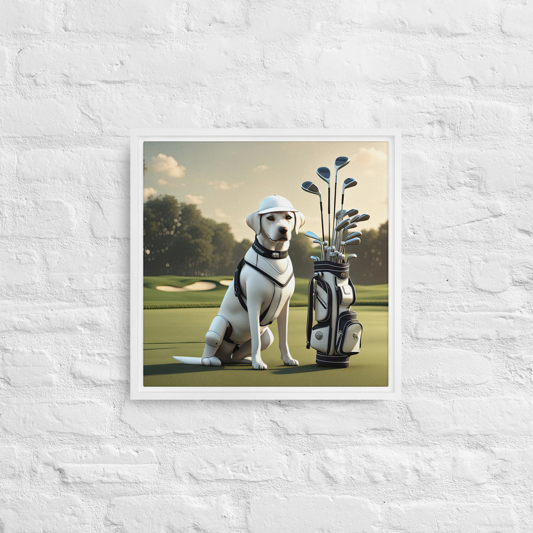 Framed canvas-Labrador Retriever Golfer V6