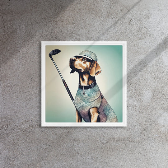 Framed canvas-Labrador Retriever Golfer V8