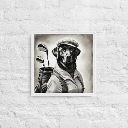 Framed canvas-Labrador Retriever Golfer V11