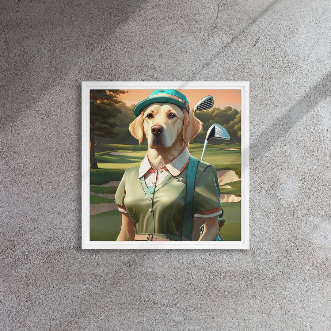 Framed canvas-Labrador Retriever Golfer V14