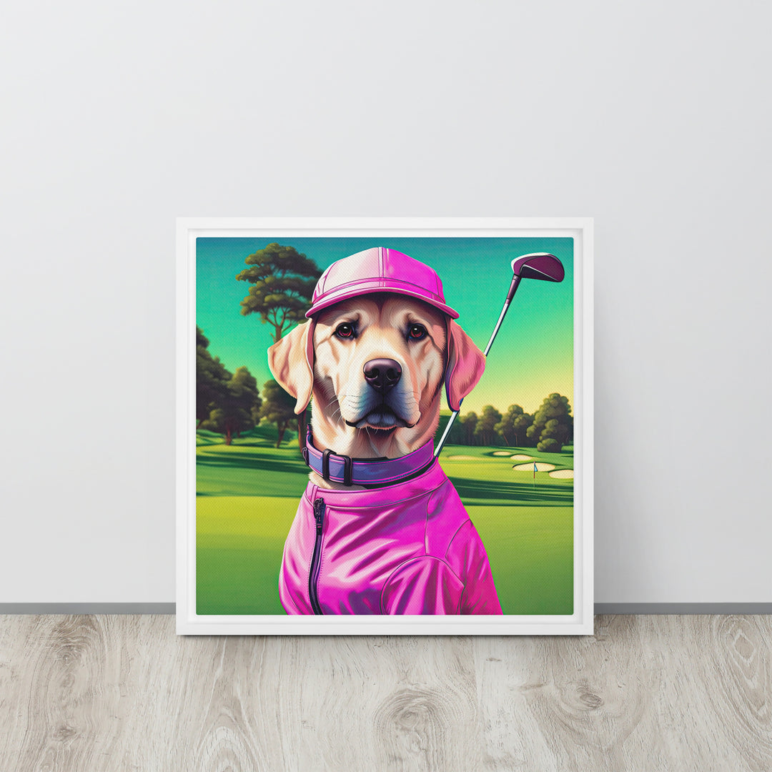 Framed canvas-Labrador Retriever Golfer V16